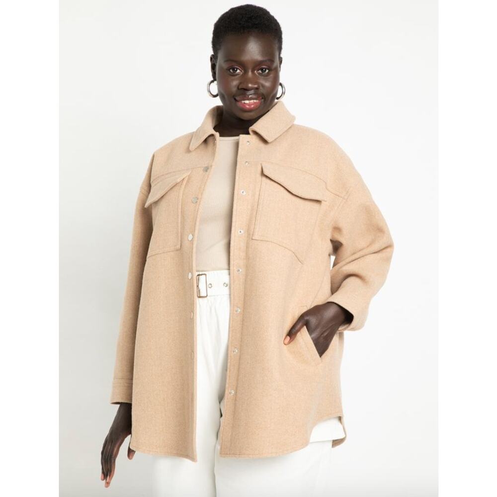 Eloquii Oversized Shacket in Ginger Root Size 18/20